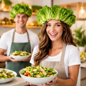 Sombrero de lechuga en restaurante