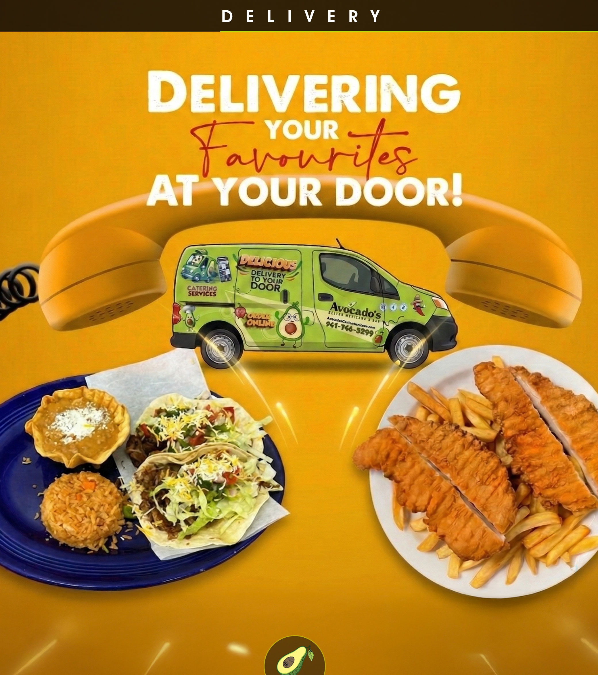 Avocados delivery restaurant promotion