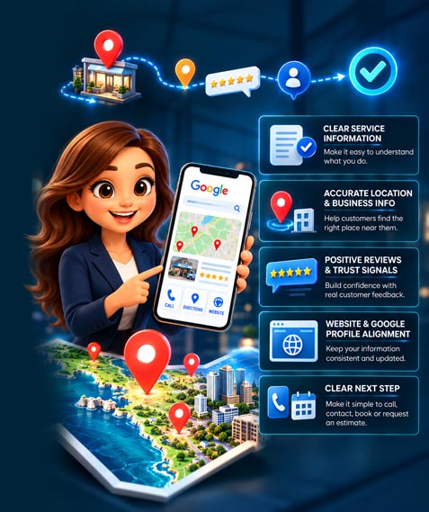 SMG Creativos Google Maps local search strategy illustration