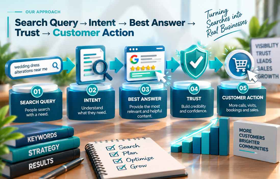 Search query intent best answer trust and customer action framework